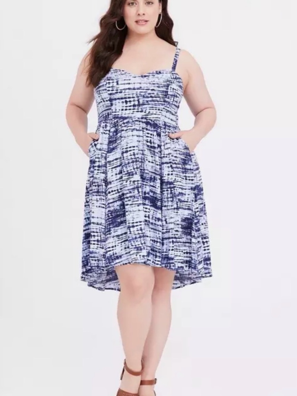 torrid Blue Tie-Dye High-Low Spaghetti Strap Dress